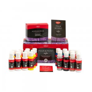 Set Culori Acrilice Pouring Daco, 20 Tuburi, 60 ml, Diverse Culori