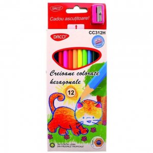 Set 12 Creioane Color DACO, Ascutitoare Inclusa, Corp din Lemn Hexagonal, 12 Culori Diferite, Set Creioane Colorate, Creioane Colorate, Creioane pentru Desen, Creioane Colorate pentru Scolari, Creioane de Colorat, Rechizite Scolare Set 12 Creioane Color DACO, Ascutitoare Inclusa, Corp din Lemn Hexagonal, 12 Culori Diferite, Set Creioane Colorate, Creioane Colorate, Creioane pentru Desen, Creioane Colorate pentru Scolari, Creioane de Colorat, Rechizite Scolare
