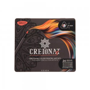 Set 24 Creioane Colorate Daco, Cutie Metalica, 36 Culori Set 24 Creioane Colorate Daco, Cutie Metalica, 36 Culori