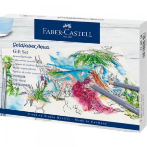 Set 40 Creioane Colorate Acuarela Faber-Castell Goldfaber Aqua Studio Box, Diverse Culori, Creioane Acuarela Faber Castell Goldfaber Aqua, Creioane Colorate, Set Creioane Colorate, Creion Colorat, Creioane Scoala, Creioane Acuarela pentru Desen
