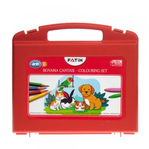 Set Instrumente Colorat Fatih, 60 Accesorii, Creioane Colorate, Creioane Colorate Cerate, Acuarele cu Pensula, Markere Colorate, Creioane Grafit, Creion Rosu, Ascutitoare, Radiera, Set Colorat pentru Copii, Set Colorat Fatih, Intrumente Colorat 