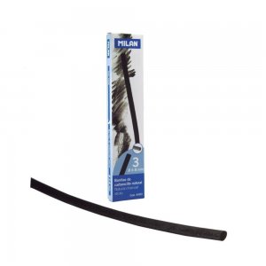 Mina din Carbune Natural MILAN, 6-8 mm, 3 Buc/Set, Carbune de Desen, Carbune pentru Schite, Carbune pentru Desen, Carbune Natural Desen, Carbune pentru Desenat