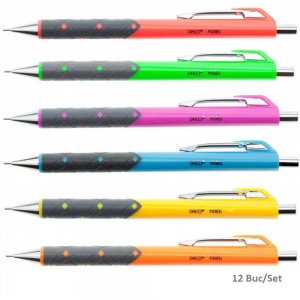 Set 12 Creioane Mecanice DACO Picatel, Mina de 0.7 mm, Corp din Plastic cu Grip Ergonomic, Corp de Diferite Culori, Creioane Mecanice, Creion Mecanic cu Mina, Creioane Mecanice cu Mina, Creion Mecanic cu Radiera, Creion Mecanic 0.7 mm Set 12 Creioane Mecanice DACO Picatel, Mina de 0.7 mm, Corp din Plastic cu Grip Ergonomic, Corp de Diferite Culori, Creioane Mecanice, Creion Mecanic cu Mina, Creioane Mecanice cu Mina, Creion Mecanic cu Radiera, Creion Mecanic 0.7 mm
