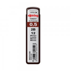 Mine Creion Mecanic ROTRING, 2B, 0.5 mm, 12 Buc/Set, Set Rezerve Creioane Mecanice 2B, Set Mine pentru Creioane Mecanice 2B, Rezerva Creion Mecanic 0.5 mm, Mina pentru Creioane Mecanice, Rezerve pentru Creioane Mecanice, Instrumente de Scris