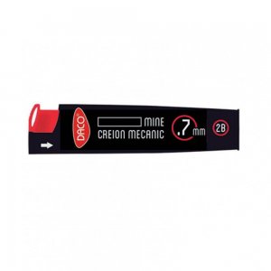 Mine Creion Mecanic DACO, 2B, 0.7 mm, 20 Buc/Set, Set Rezerve Creioane Mecanice 2B, Set Mine pentru Creioane Mecanice 2B, Rezerva Creion Mecanic 0.7 mm, Mina pentru Creioane Mecanice, Rezerve pentru Creioane Mecanice, Instrumente de Scris