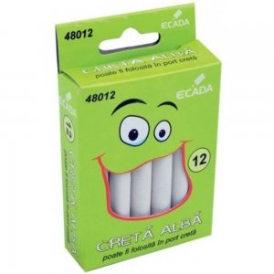 Creta Rotunda ECADA, 12 Buc/Set, Culoare Alba, Creta Scolara, Creta pentru Tabla, Creta pentru Scoala, Set Crete, Crete Albe, Creta Alba Rotunda, Set Creta Scolara Creta Rotunda ECADA, 12 Buc/Set, Culoare Alba, Creta Scolara, Creta pentru Tabla, Creta pentru Scoala, Set Crete, Crete Albe, Creta Alba Rotunda, Set Creta Scolara