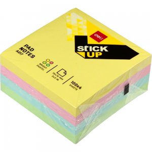Notite Adezive, Deli Stick Up, 76x76 mm, Diverse Culori Pastel, 400 Buc/Pachet, Notite Hartie cu Adeziv, Sticky Notite, Cuburi Hartie, Articole pentru Birou Notite Adezive, Deli Stick Up, 76x76 mm, Diverse Culori Pastel, 400 Buc/Pachet, Notite Hartie cu Adeziv, Sticky Notite, Cuburi Hartie, Articole pentru Birou