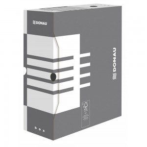 Cutie Arhivare 340x297x120 mm, Carton, Culoare Gri, Cutii Arhivare Documente DONAU, Cutii Carton Arhivare, Cutii Organizare Documente