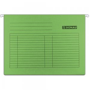 Set 5 Dosare Suspendabile A4 DONAU, cu Bagheta Metalica si Eticheta, Culoare Verde, Dosare pentru Arhivare, Dosare Carton