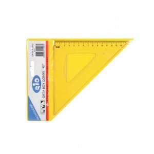 Echer Rio, 15 cm, 45/45, Plastic, Incolor, Echer Plastic Transparent, Echer Geometrie, Echer Unghi 45, Echere, Echere Geometrie, Instrumente Geometrie, Echer Plastic