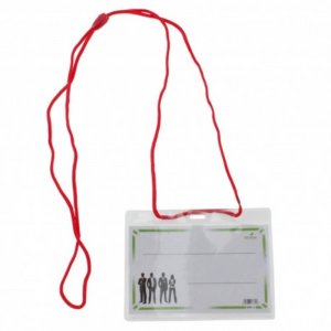 Set 100 Ecusoane Orizontale din Plastic cu Snur Rosu Ecada, 104x75 mm, Hartie 98x61 mm, Ecusoane cu Snur, Set Ecusoane, Ecuson Birou, Ecuson cu Snur, Set Ecusoane cu Snur, Ecusoane Orizontale