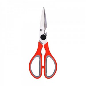 Foarfeca Multifunctionala Bucatarie cu Grip Deli, 21 cm, Rosie, Foarfeca Multifunctionala, Foarfeca Multifunctionala pentru Bucatarie, Foarfeca Multifunctionala pentru Bucatarie cu Grip, Foarfeca Multifunctionala din Material Inoxidabil