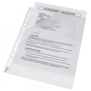 Set 100 Folii Protectie Documente A4 Esselte, 75 Microni, Deschidere Speciala, Folie Protectie Documente, Folii pentru Documente, Folii Transparente Protectie, Folie pentru Documente, Folie Transparenta Protectie, Folie Transparenta Documente