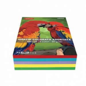 Hartie A4 Daco, 500 Coli/Top, 80 g/m², 5 Culori, Hartie Colorata A4, Hartie Colorata Copiator, Hartie Colorata Xerox, Hartie A4 Xerox, Coli A4 Colorate, Foi A4 Colorate, Top Coli Color, Hartie Copiator Colorata, Top Hartie Colorata