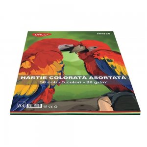 Hartie Colorata Asortata DACO A4, 80 g/m², 50 Coli/Top, 5 Culori, Top Hartie Colorata, Coli Colorate, Hartie Color A4, Hartie Colorata, Foi de Hartie Colorate, Hartie Copiator Color, Coli A4 Colorate, Foi A4 Colorate, Rechizite Scolare, Papetarie