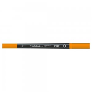 Pix Liner cu Doua Capete Daco Pensuliner, Varf Metalic 0.4 mm si Varf Tip Pensula, Portocaliu, Pixuri Linere, Linere Daco, Pix cu Doua Capete, Pixuri Doua Capete, Liner Subtire, Liner 0.4 mm, Liner Portocaliu, Pix Portocaliu, Pixuri Portocalii