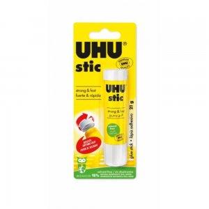 Lipici Solid Hartie UHU Stick Adeziv, 21g, Blister, Fara Solventi, Lipici pentru Uz Scolar, Lipici Scoala, Lipici Solid Mic, Lipici Stick Solid, Lipici pentru Craft, Lipici Solid cu Uscare Rapida, Lipici Solid Rezistent, Tub Lipici Solid