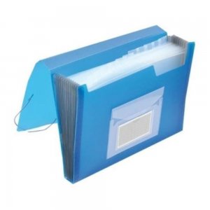 Mapa din Plastic Q-CONNECT cu 6 Compartimente, 330x240x30 mm, Elastic pe Colturi si Index, Model Albastru Transparent, Mape cu Compartimente, Mape cu Index, Mape cu Elastic pe Colturi, Mapa pentru Documente, Mapa pentru Organizat, Mapa pentru Depozitat