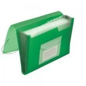 Mapa din Plastic Q-CONNECT cu 6 Compartimente, 330x240x30 mm, Elastic pe Colturi si Index, Model Verde Transparent, Mape cu Compartimente, Mape cu Index, Mape cu Elastic pe Colturi, Mapa pentru Documente, Mapa pentru Organizat, Mapa pentru Depozitat