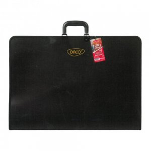 Mapa Port-Desen Plastic A2 DACO, 420x594 mm, cu Fermoar si Maner, Culoare Neagra, Mapa pentru Desen din Plastic, Port Desen, Mapa Desene, Mape Desene, Mapa pentru Picturi, Mapa Bloc Desen, Mapa A2, Dosar Picturi