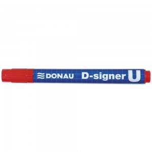 Set 10 Markere Permanente DONAU D-Singer U, Varf Rotund, Scriere 2-4 mm, Rosu, Marker Permanent, Accesorii Birou, Instrumente de Scris