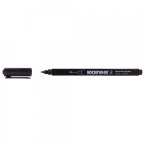 Marker Permanent Kores, Varf Rotund, 1 mm, Negru, pentru CD/DVD, Markere Permanente, Marker Negru Permanent, Markere Negre Permanente, Marker Kores, Markere Kores, Marker Permanent cu Varf Rotund, Marker Permanent Negru