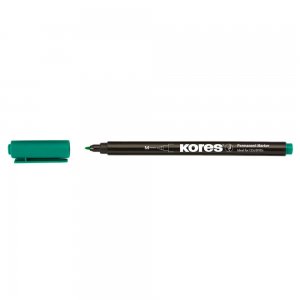 Marker Permanent Kores, Varf Rotund, 1 mm, Verde, pentru CD/DVD, Markere Permanente, Marker Verde Permanent, Markere Verzi Permanente, Marker Kores, Markere Kores, Marker Permanent cu Varf Rotund, Marker Permanent Verde