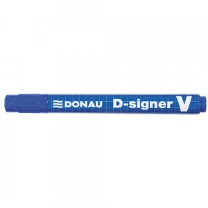 Set 10 Markere Permanente DONAU D-Singer U, Varf Tesit, Scriere 2-4 mm, Albastru, Marker Permanent, Accesorii Birou, Instrumente de Scris