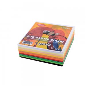 Rezerva Cub Hartie Notite DACO, 300 File, 9x9 cm, Multicolor, 10 Culori, Cub Notite Daco, Notite Daco, Cub Notite, Rezerva Cub Notite, Hartie Notite, Post It Notes, Hartie Post It, Post It Notes, Cub Hartie, Bloc Notite
