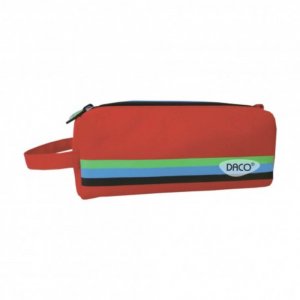 Penar Borseta DACO, 20x8x8 cm, Poliester, Rosu, Trei Fermoare cu Trei Compartimente, Borseta pentru Scoala, Penare Tip Borseta, Penar Borseta, Penare cu Fermoar, Penare de Scoala, Penare Scolare, Penar Scolar, Rechizite Scolare, Penar Neechipat