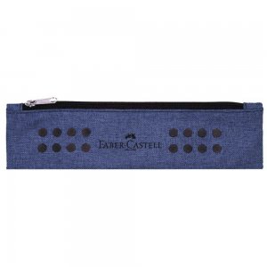 Etui Instrumente de Scris Faber-Castell Grip, Albastru Melange, Etui Scoala, Etuie Neechipate, Etui Elev, Etuie Elevi, Penare Studenti, Penar Studenti, Penar pentru Scoala, Etui pentru Scoala, Penar Faber-Castell, Penar Albastru, Etui Albastru