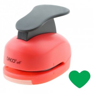 Perforator DACO Hobby, Model Inima 3, Plastic/Metal, Perforare 3.8 cm, Multicolor, Perforatoare Lucru Manual, Perforator Inima, Perforatoare Activitati Creative, Perforator pentru Felicitari si Invitatii, Perforatoare cu Model