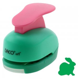 Perforator DACO Hobby, Model Iepuras, Plastic/Metal, Diametru 2.5 cm, Multicolor, Perforatoare Lucru Manual, Perforatoare Activitati Creative, Perforatoare Felicitari si Invitatii, Perforatoare Hartie, Perforator pentru Decoratiuni, Accesorii Craft
