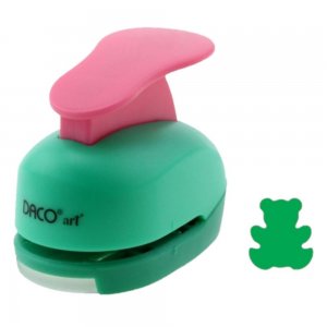 Perforator DACO Hobby, Model Ursulet, Plastic/Metal, Diametru 2.5 cm, Multicolor, Perforatoare Lucru Manual, Perforatoare Activitati Creative, Perforatoare Felicitari si Invitatii, Perforatoare Hartie, Perforator pentru Decoratiuni, Accesorii Craft