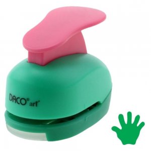 Perforator DACO Hobby, Model Mana, Plastic/Metal, Diametru 2.5 cm, Multicolor, Perforatoare Lucru Manual, Perforatoare Activitati Creative, Perforatoare Felicitari si Invitatii, Perforatoare Hartie, Perforator pentru Decoratiuni, Accesorii Craft