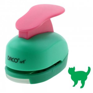 Perforator DACO Hobby, Model Pisica, Plastic/Metal, Diametru 2.5 cm, Multicolor, Perforatoare Lucru Manual, Perforatoare Activitati Creative, Perforatoare Felicitari si Invitatii, Perforatoare Hartie, Perforator pentru Decoratiuni, Accesorii Craft