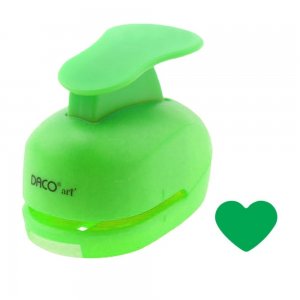 Perforator DACO Hobby, Model Inima, Plastic/Metal, Diametru 1.8 cm, Verde, Perforatoare Lucru Manual, Perforatoare Activitati Creative, Perforatoare Felicitari si Invitatii, Perforatoare Hartie, Perforator pentru Decoratiuni, Accesorii Craft