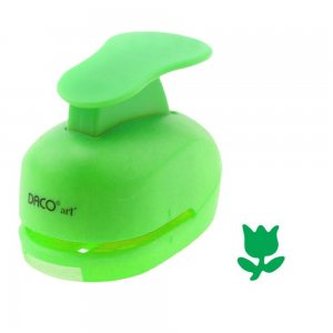 Perforator DACO Hobby, Model Lalea, Plastic/Metal, Diametru 1.8 cm, Verde, Perforatoare Lucru Manual, Perforatoare Activitati Creative, Perforatoare pentru Felicitari si Invitatii, Perforatoare Hartie, Perforator pentru Decoratiuni, Accesorii Craft