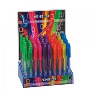 Set 60 de Pixuri cu Gel PENSAN Glitter, Mine Diferite Culori cu Cerneala Neon, Varf 1 mm, Corp din Plastic Transparent, Pix Neon, Pixuri Neon, Pixuri cu Sclipici, Pixuri Glitter Neon, Pixuri cu Gel Glitter, Pixuri cu Gel Neon, Pixuri Colorate Neon