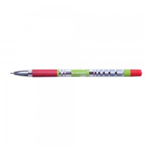 Set 12 Pixuri cu Gel, Capac + Clips de Prindere, Varf de 0.5 mm, Corp Semitransparent cu Grip, Culoare Rosie, Pix Q-CONNECT, Accesorii Birou, Instrumente de Scris, Accesorii Scoala