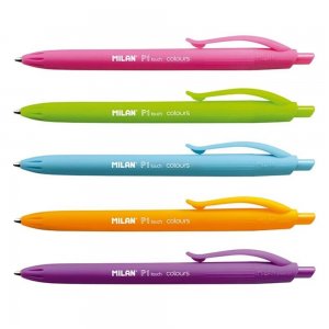 Pixuri MILAN P1 Touch Colours, Varf 1 mm, 24 Buc/Set, Mine Multicolore, Pixuri Colorate, Pix Colorat, Set Pixuri Colorate, Pixuri Scoala, Set de Pixuri, Pixuri cu Mecanism, Pixuri Retractabile cu Mina Milan, Pixuri Colorate Milan