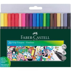 Set 20 Pixuri Liner Faber-Castell Grip, Grosime Varf 0.4 mm, Diverse Culori, Pix Faber-Castell, Pixuri Faber-Castell, Pixuri Liner, Linere Faber-Castell, Pix Liner Subtire, Pix Fine Liner, Pixuri Fine Liner, Liner Varf 0.4 mm, Liner Subtire, Liner Colorat