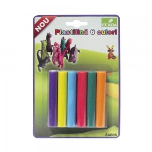 Plastilina Colorata ECADA, 90 g, 6 Culori/Set, Batoane de Plastilina, Plastilina Colorata, Plastilina pentru Copii, Plastilina pentru Modelat, Plastilina Modelatoare, Plastiline pentru Gradinita, Set Plastilina