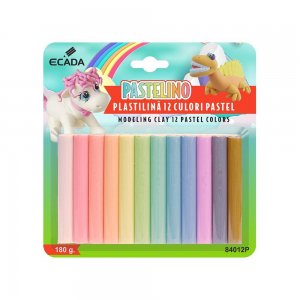 Plastilina pentru Modelat Ecada, 12 Culori Pastel, 180 g, Ambalata la Blister, Plastilina Scoala, Plastilina Gradinita, Plastilina Modelare, Plastilina Modelat, Plastilina pentru Copii, Plastilina Ambalata, Plastilina Ecada, Plastilina Modelaj