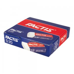 Set 20 Radiere Dreptunghiulare FACTIS Softer, Cauciuc Sintetic, Culoare Alba, Radiera Alba, Radiere Albe, Radiere Ovale, Radiere din Cauciuc, Radiere si Gume de Sters, Set Radiere, Set Gume de Sters, Radiere FACTIS, Rechizite Scolare