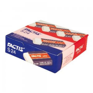 Set 24 Radiere Dreptunghiulare FACTIS Softer S 24, Cauciuc Sintetic, Ambalaj de Protectie, Culoare Alba, Radiere Albe, Radiere Ovale, Radiere din Cauciuc, Radiere si Gume de Sters, Set Radiere, Set Gume de Sters, Radiere FACTIS, Rechizite Scolare