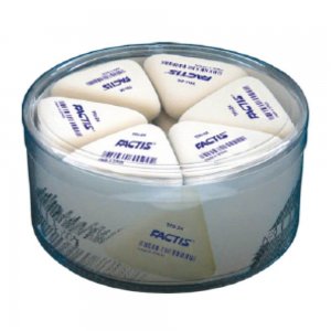 Set 24 Radiere Triunghiulare FACTIS TRI 24, Cauciuc Sintetic, Culoare Alba, Radiera Alba, Radiere Albe, Radiera Triunghiulara, Radiere din Cauciuc, Radiere si Gume de Sters, Set Radiere, Set Gume de Sters, Radiere FACTIS, Rechizite Scolare