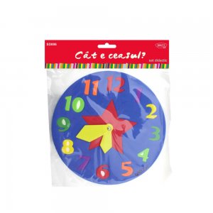 Set Didactic Daco Cat e Ceasul, Multicolor, Spuma, Set Educativ Ceas, Plansa Educativa Ceas, Plansa Ceas, Plansa Didactica Ceas, Ceas Spuma