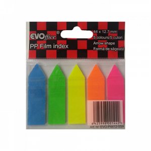 Stick Index Plastic Color EVOffice, Forma Sageata, Dimensiune 44x12.7 mm, 5 Culori Neon x 20 File Stick Index Plastic Color EVOffice, Forma Sageata, Dimensiune 44x12.7 mm, 5 Culori Neon x 20 File