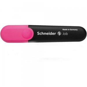 Set 10 Textmarkere Schneider Job, Varf Tesit si Scriere de 1-5 mm, Cerneala pe Baza de Apa, Culoare Roz Fluorescent, Evidentiator, Accesorii Birou, Instrumente de Scris